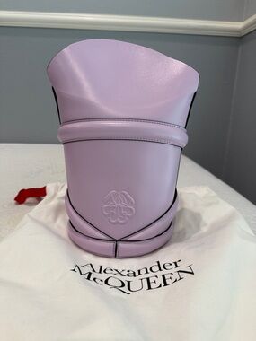 authentic ALEXANDER MCQUEEN Calfskin The Curve Small Shoulder Bag